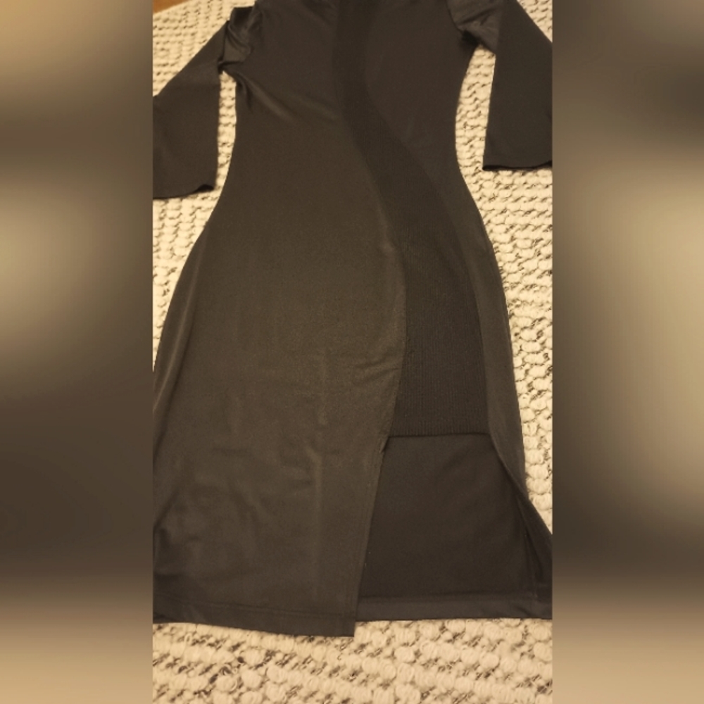 Black bodycon dress, mesh detail